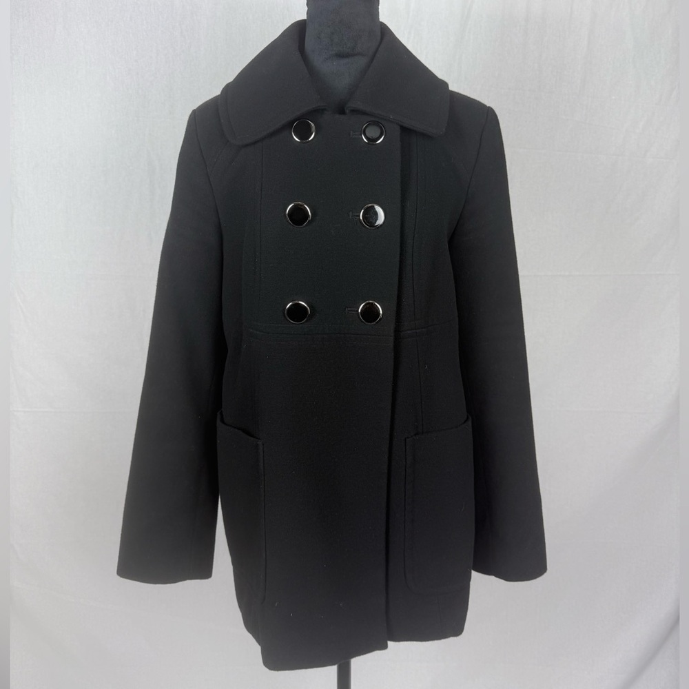 Calvin Klein Black Double-Breasted Pea Coat